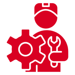 Repairman illustration holding tools