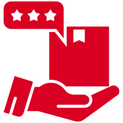 Delivery service with rating graphic